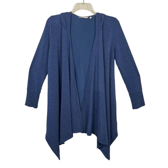 SOFT SURRONDINGS |  Blue Open-Front Long Sleeve Hooded Cardigan | Women's S - Picture 1 of 7